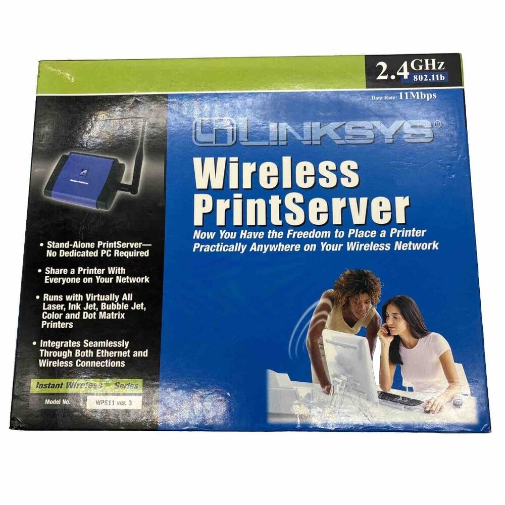 Cisco Linksys Wireless Print Server WPS11 Ver. 3. New